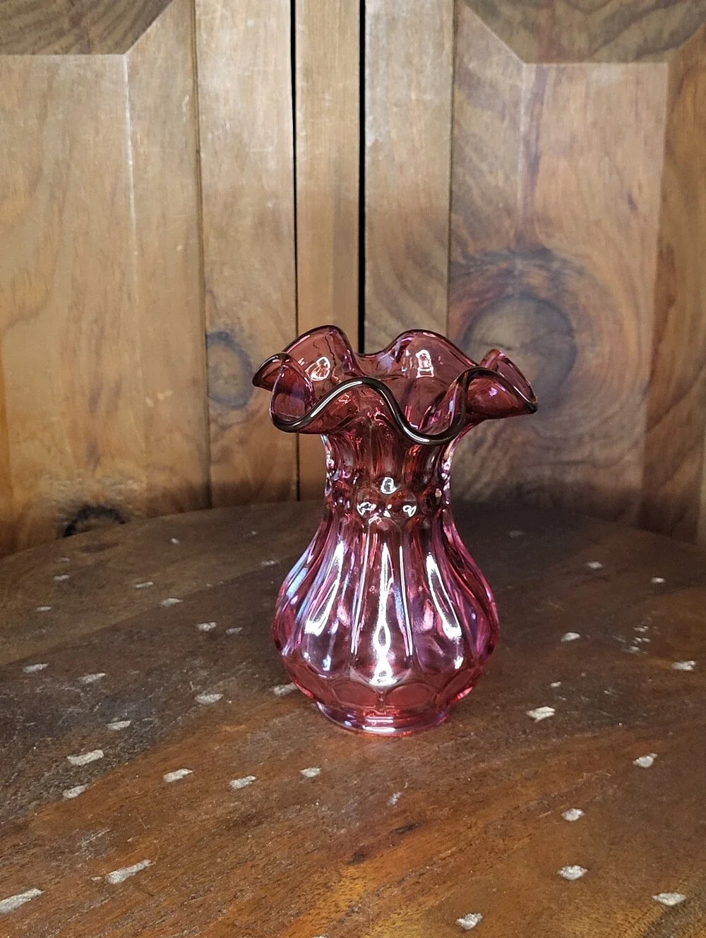 Fenton Ruffled Glass Vase